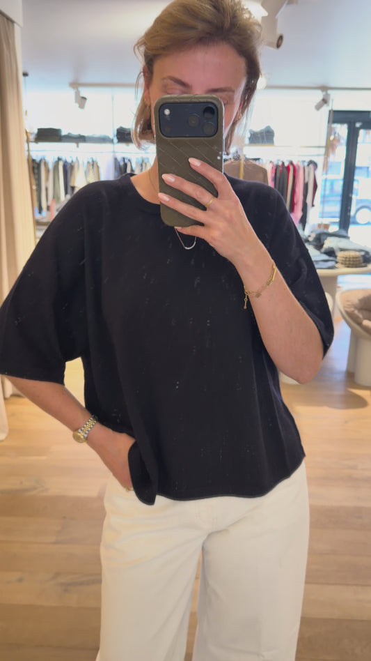 Nina Cashmere Tee Navy