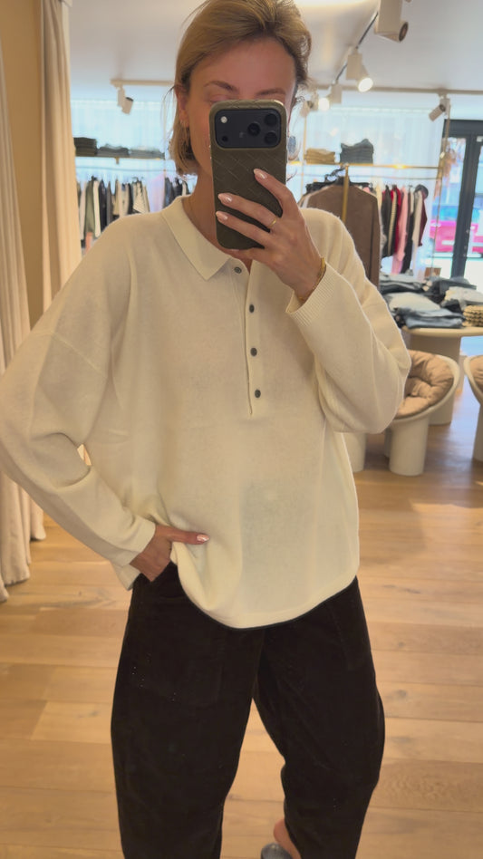Cashmere Polo Chalk