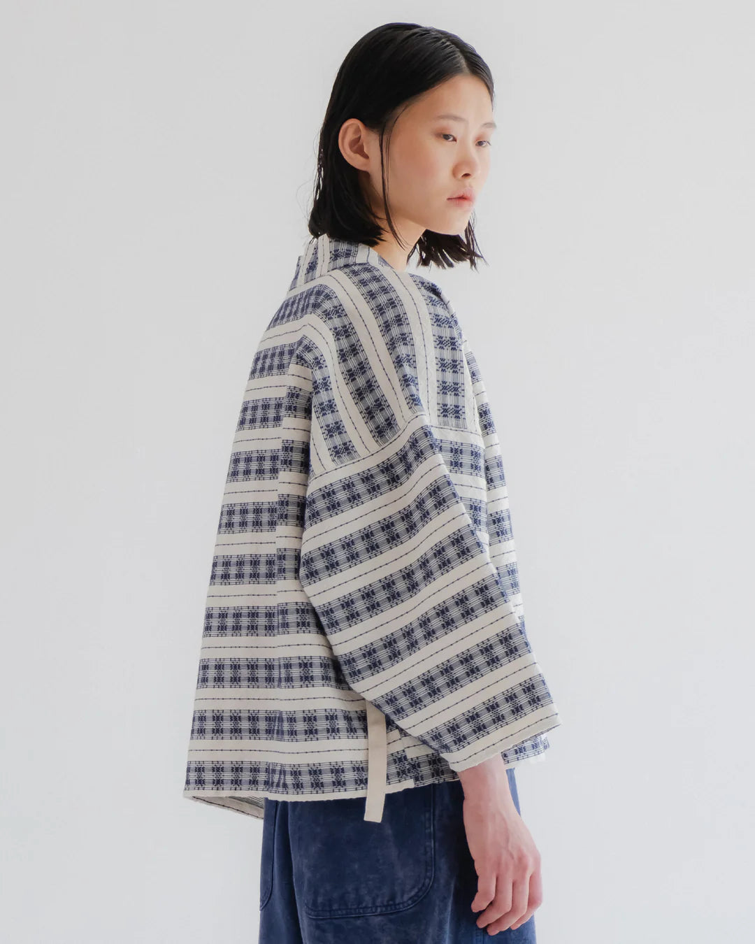 Worker Kimono Off White/blue