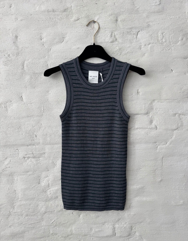 Jeanne Stripe Dark Grey + Pine